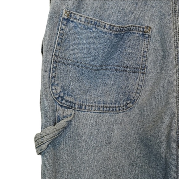 GAP Blue Jeans Vintage Classic Bib Overalls Made in Hong Kong Cotton Denim Large - Picture 8 of 11